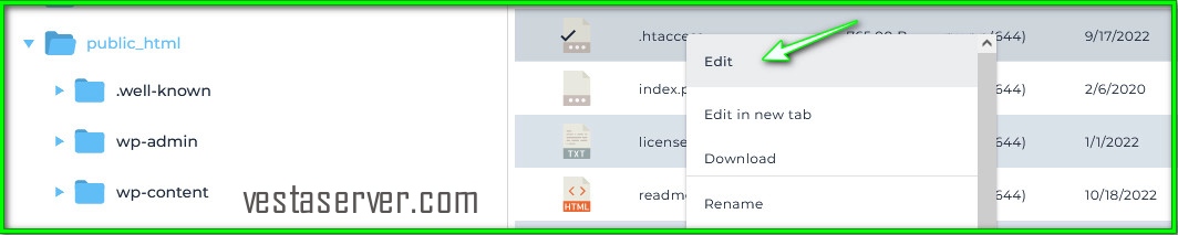 ویرایش فایل htaccess